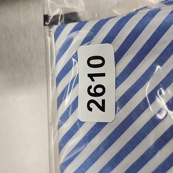 Talbots Sea Breeze Ruffle Neck Shell Blue White Nautical Stripe Tank Top sz XL - Picture 12 of 12